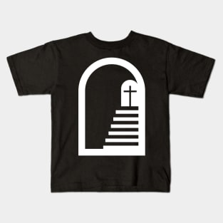 Stairs leading to the cross of Christ. Kids T-Shirt